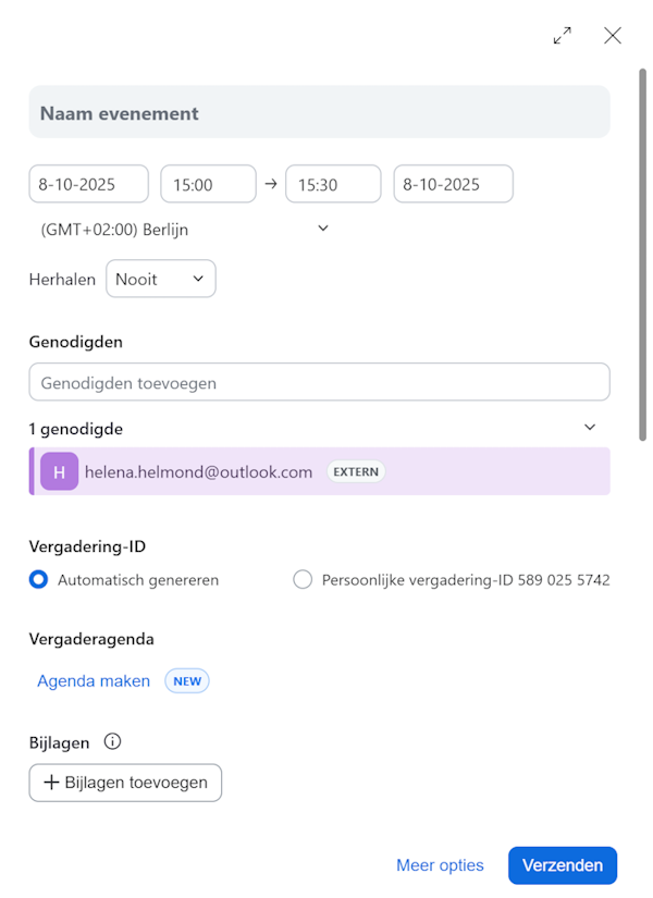 Zoom-meeting inplannen